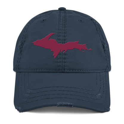 Upper Peninsula Distressed Dad Hat | Ruby Red