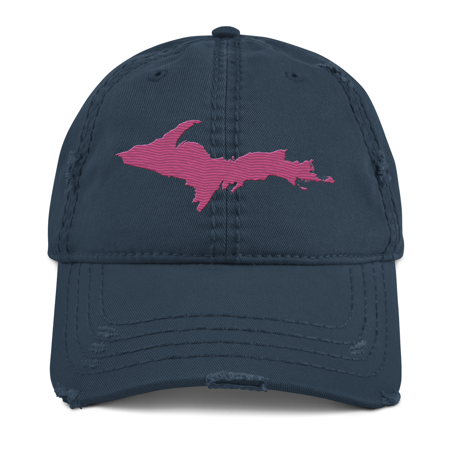 Upper Peninsula Distressed Dad Hat | Apple Blossom Pink