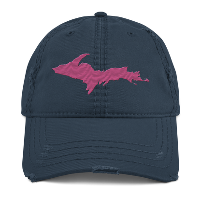 Upper Peninsula Distressed Dad Hat | Apple Blossom Pink