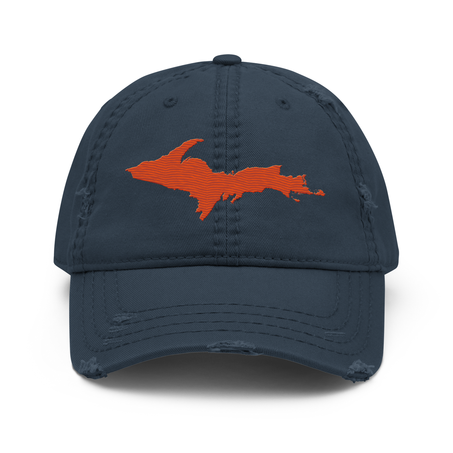 Upper Peninsula Distressed Dad Hat | Maple Leaf Orange