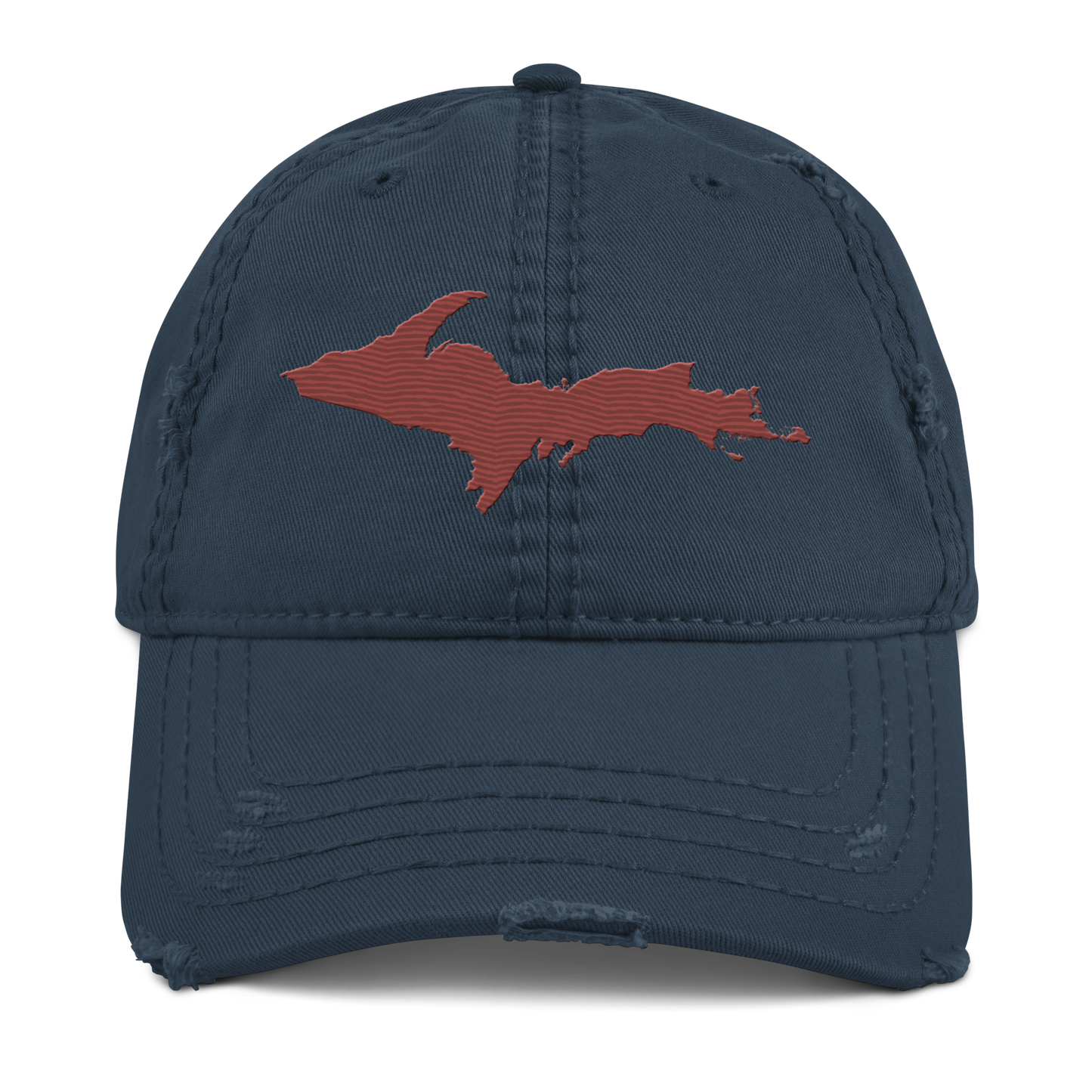 Upper Peninsula Distressed Dad Hat | Ore Dock Red