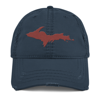 Upper Peninsula Distressed Dad Hat | Ore Dock Red