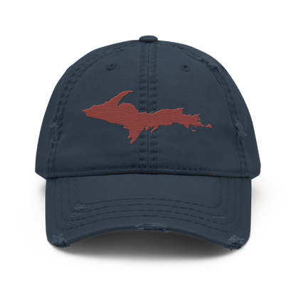 Upper Peninsula Distressed Dad Hat | Ore Dock Red