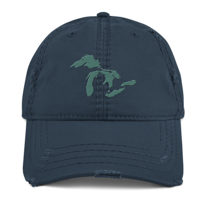 Great Lakes Distressed Dad Hat | Copper Green