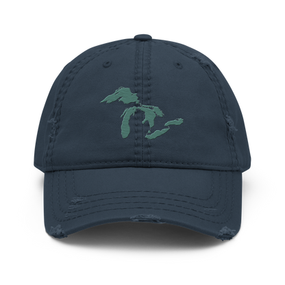 Great Lakes Distressed Dad Hat | Copper Green