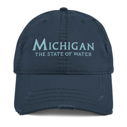 'Michigan The State of Water' Distressed Dad Hat | Aquatic Sci-Fi Parody