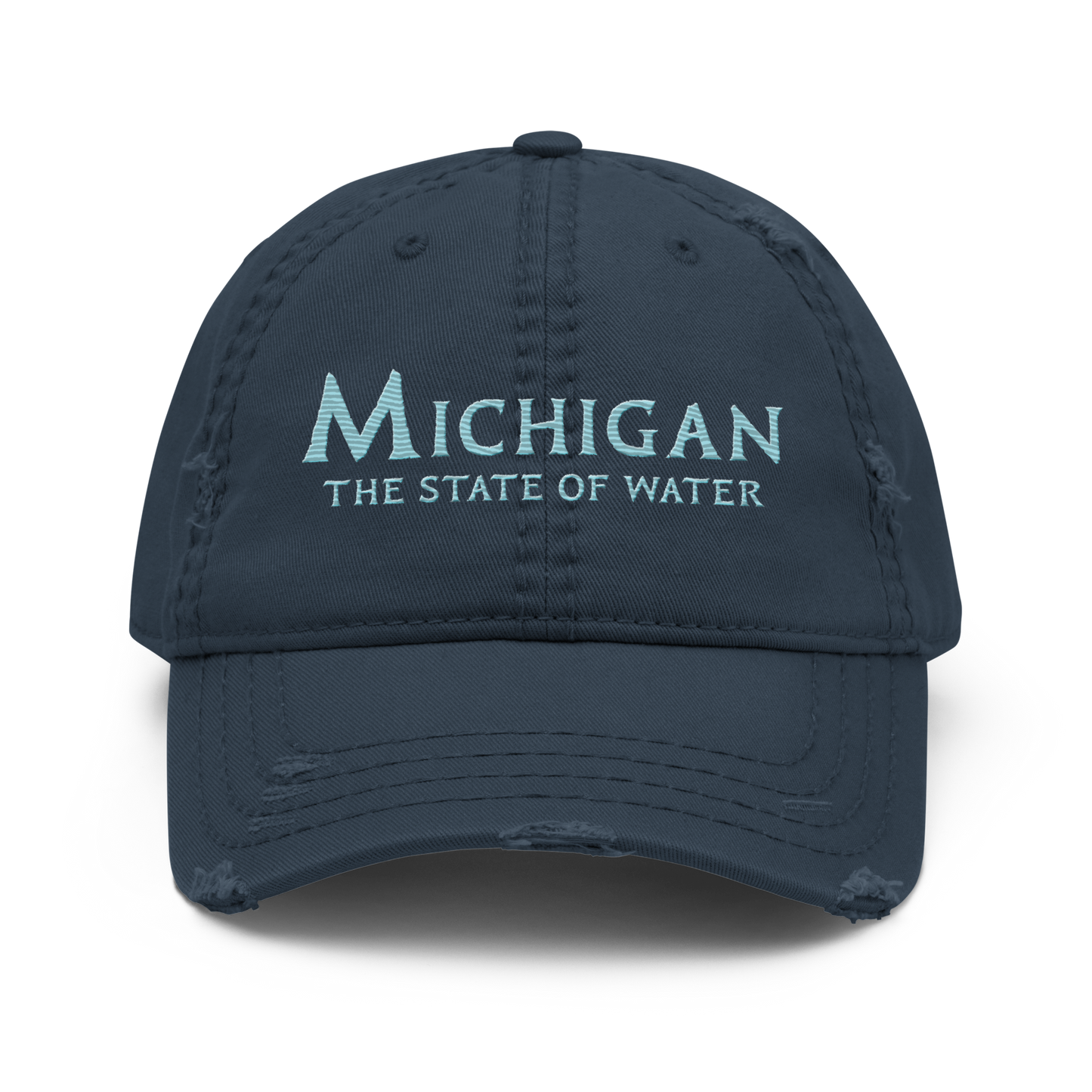 'Michigan The State of Water' Distressed Dad Hat | Aquatic Sci-Fi Parody