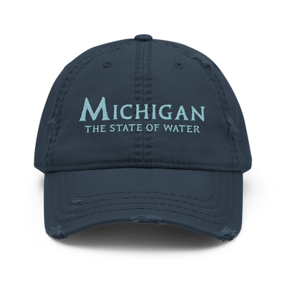 'Michigan The State of Water' Distressed Dad Hat | Aquatic Sci-Fi Parody