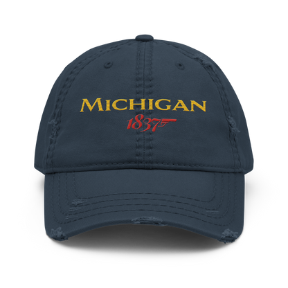 'Michigan 1837' Distressed Dad Hat | British Spy Parody