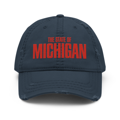 'The State of Michigan' Distressed Dad Hat | Flying Superhero Parody