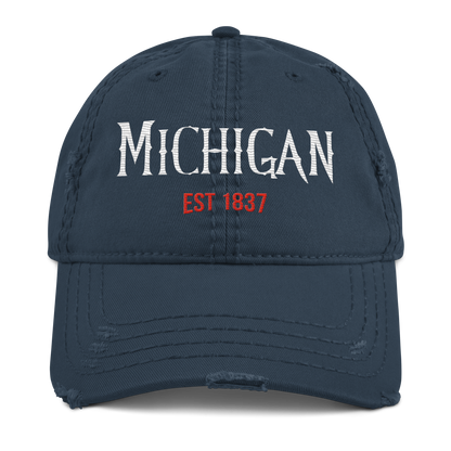 'Michigan 1837' Distressed Dad Hat | Spooky Drama Parody