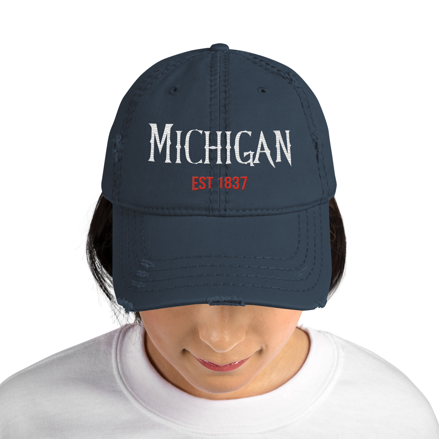 'Michigan 1837' Distressed Dad Hat | Spooky Drama Parody