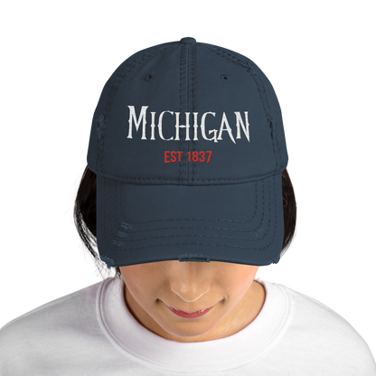 'Michigan 1837' Distressed Dad Hat | Spooky Drama Parody