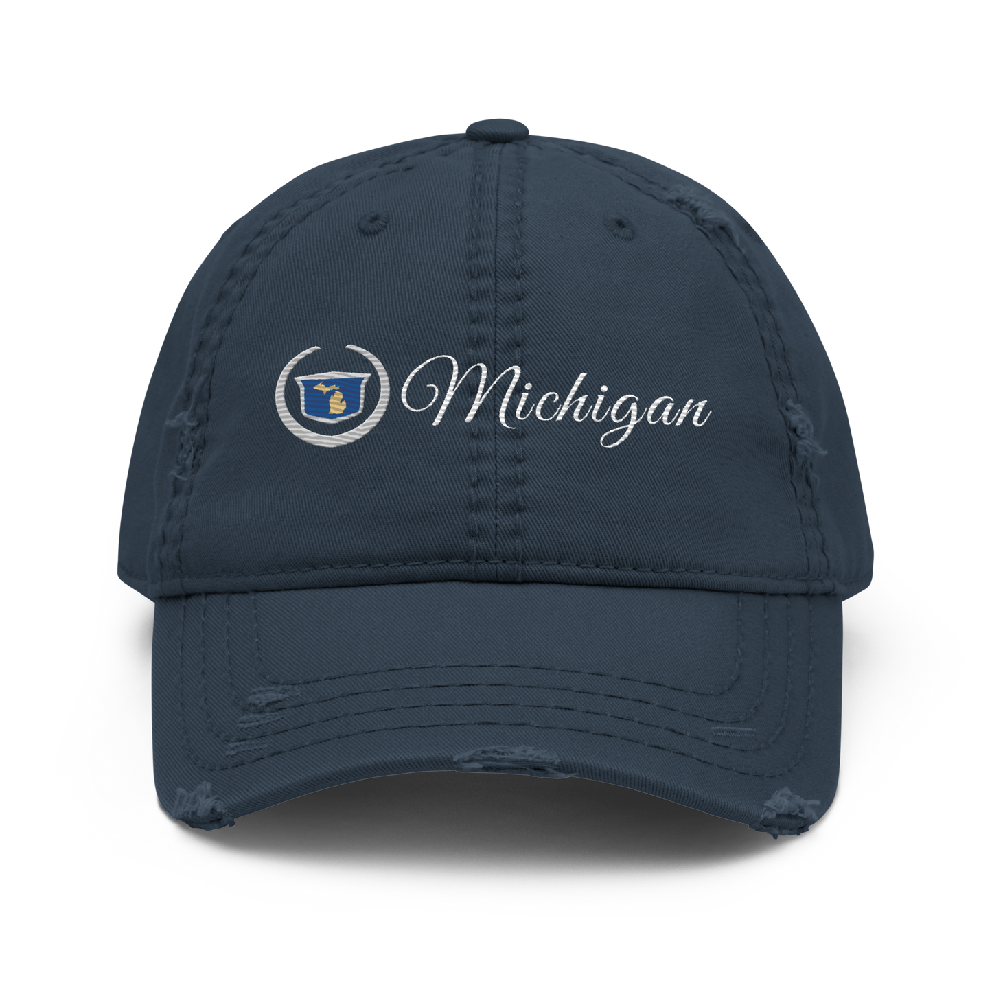 'Michigan' Distressed Dad Hat | Luxury Auto Parody