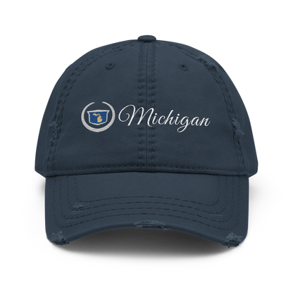 'Michigan' Distressed Dad Hat | Luxury Auto Parody