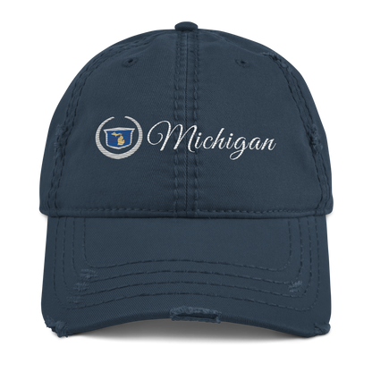 'Michigan' Distressed Dad Hat | Luxury Auto Parody