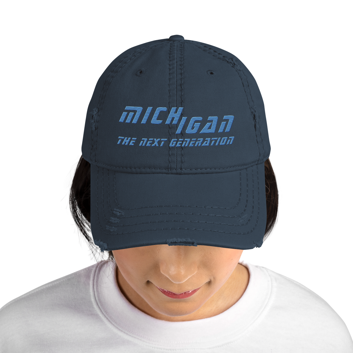 'Michigan The Next Generation' Distressed Dad Hat | 80s Sci-Fi Parody