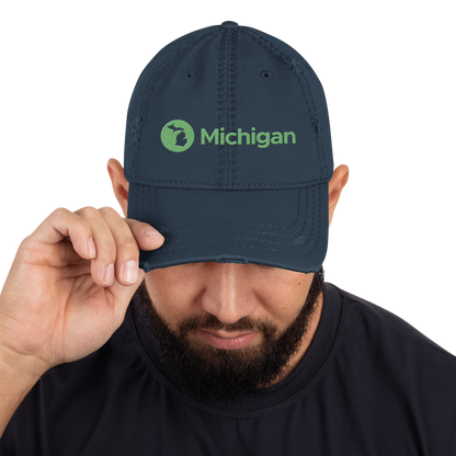 'Michigan' Distressed Dad Hat | Audio Streaming Parody