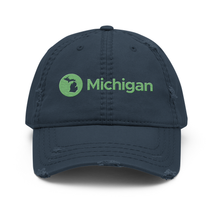 'Michigan' Distressed Dad Hat | Audio Streaming Parody