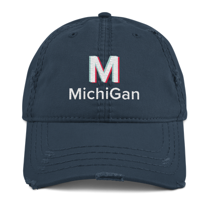 'Michigan' Distressed Dad Hat | Social Media Parody