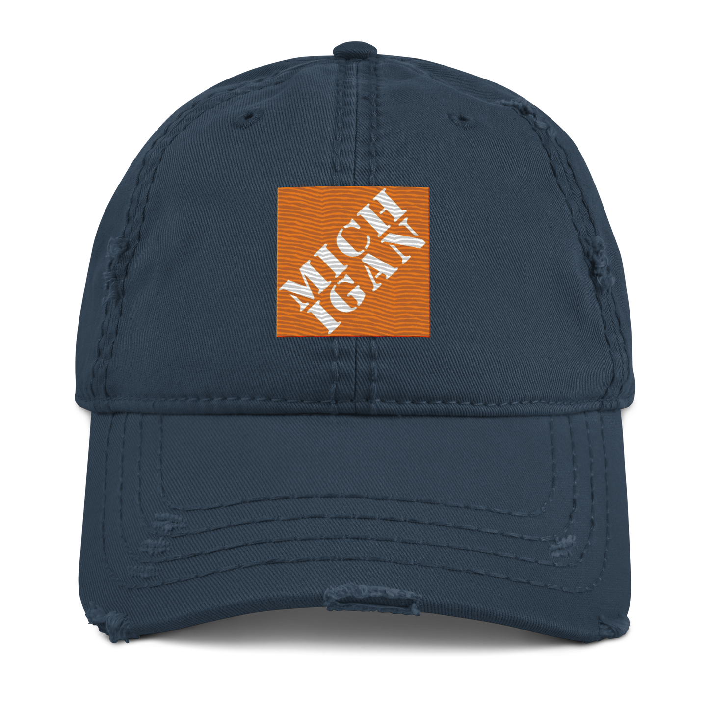 'Michigan' Distressed Dad Hat | Construction Retail Parody