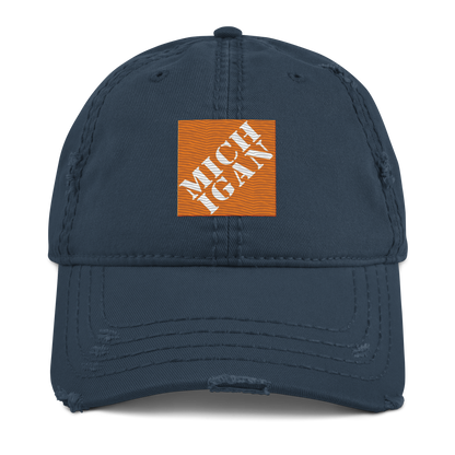 'Michigan' Distressed Dad Hat | Construction Retail Parody