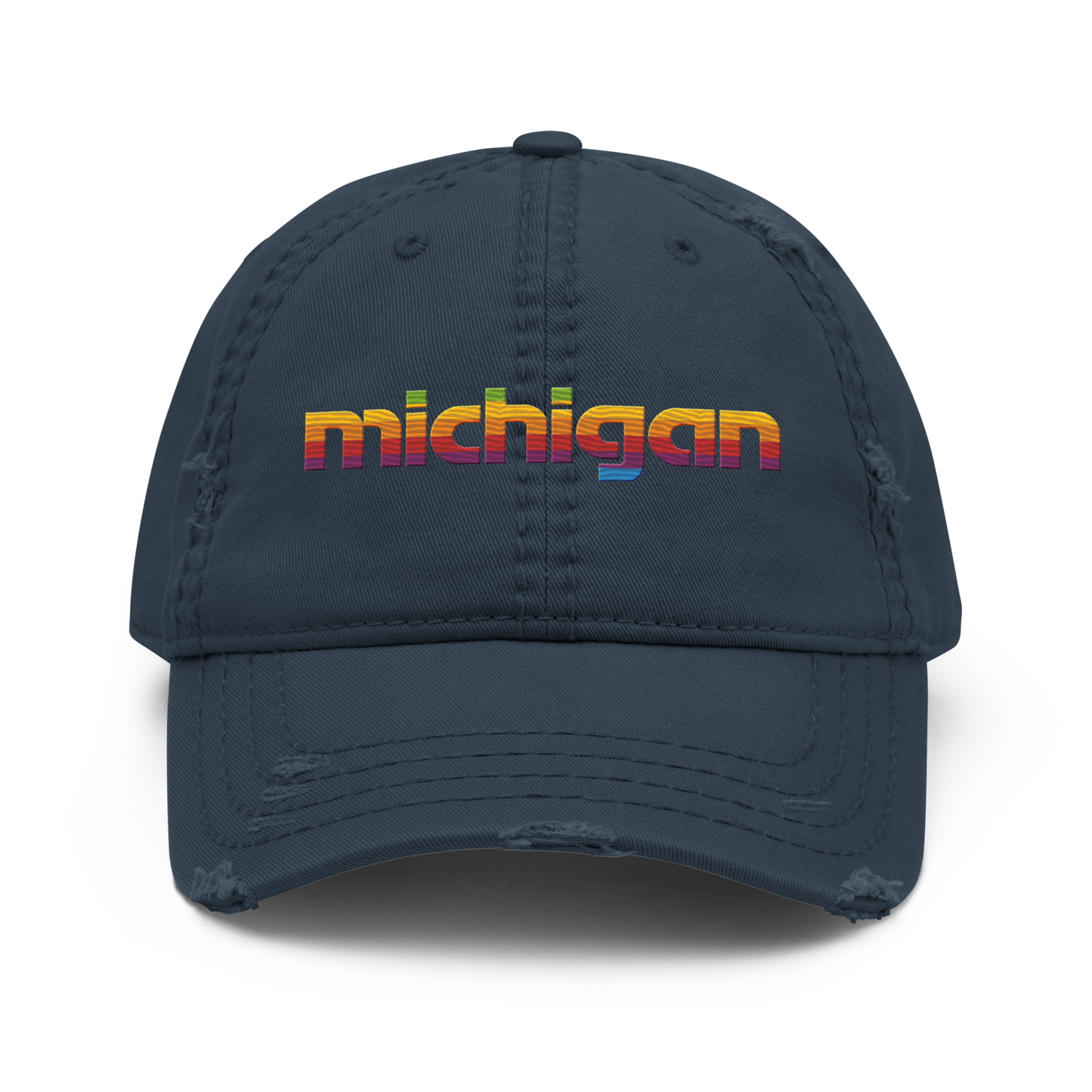 'Michigan' Distressed Dad Hat | 80s Pomaceous Tech Parody