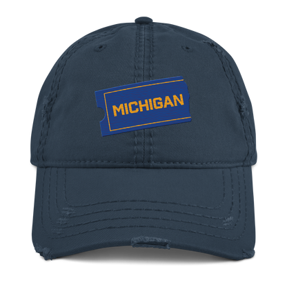 'Michigan' Distressed Dad Hat | Video Rental Parody