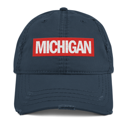 'Michigan' Distressed Dad Hat | Superhero Factory Parody