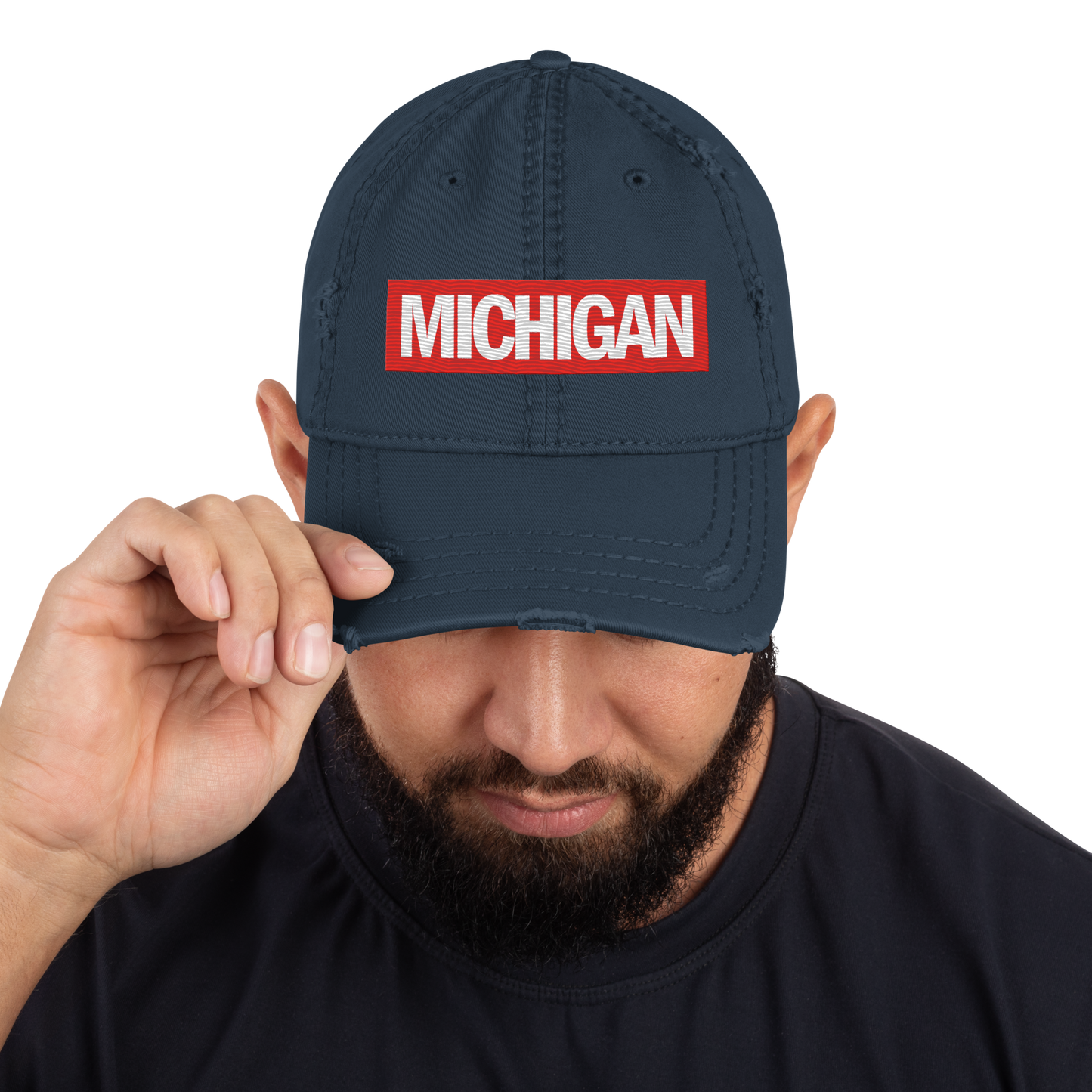 'Michigan' Distressed Dad Hat | Superhero Factory Parody