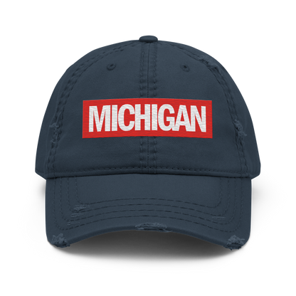 'Michigan' Distressed Dad Hat | Superhero Factory Parody