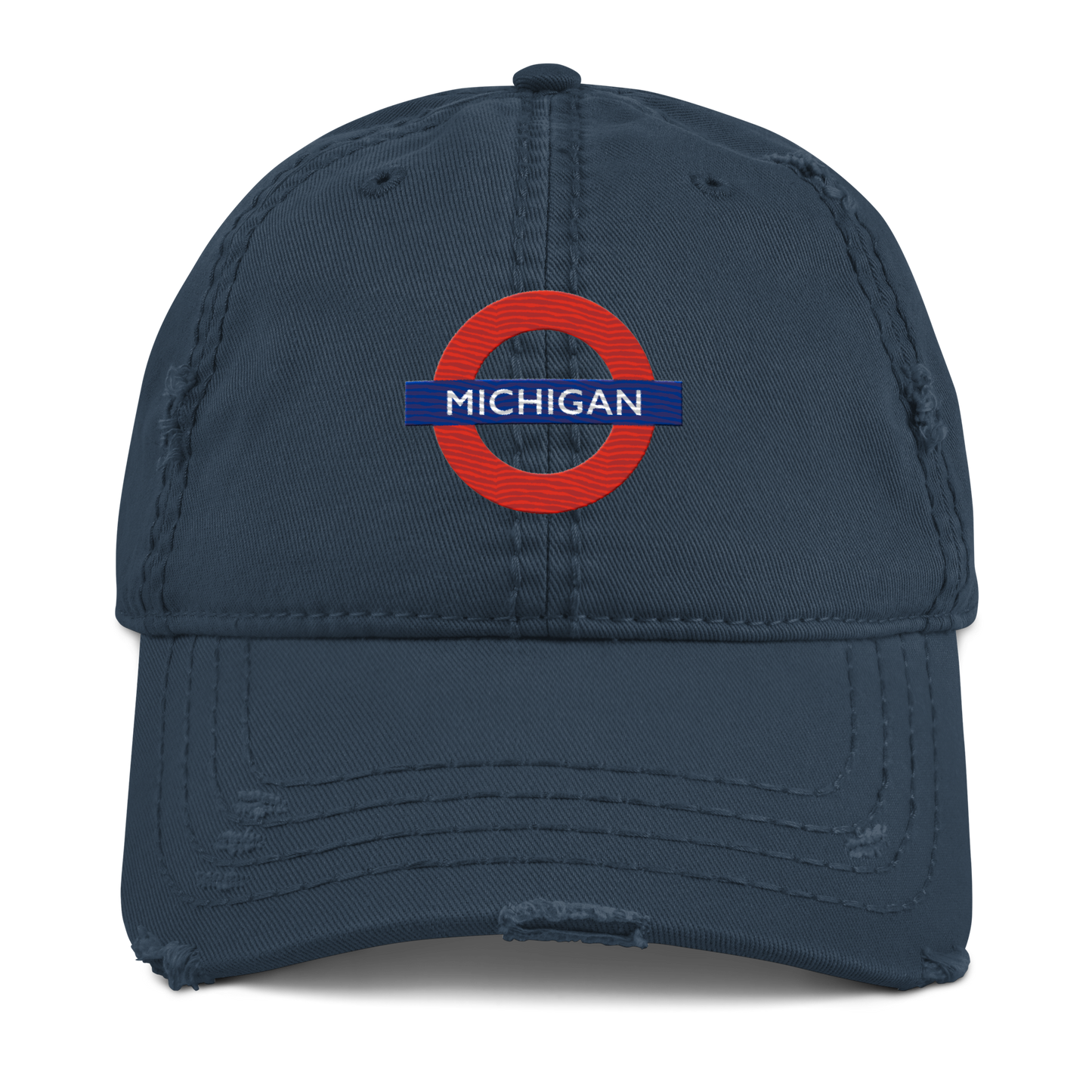 'Michigan' Distressed Dad Hat | London Tube Parody