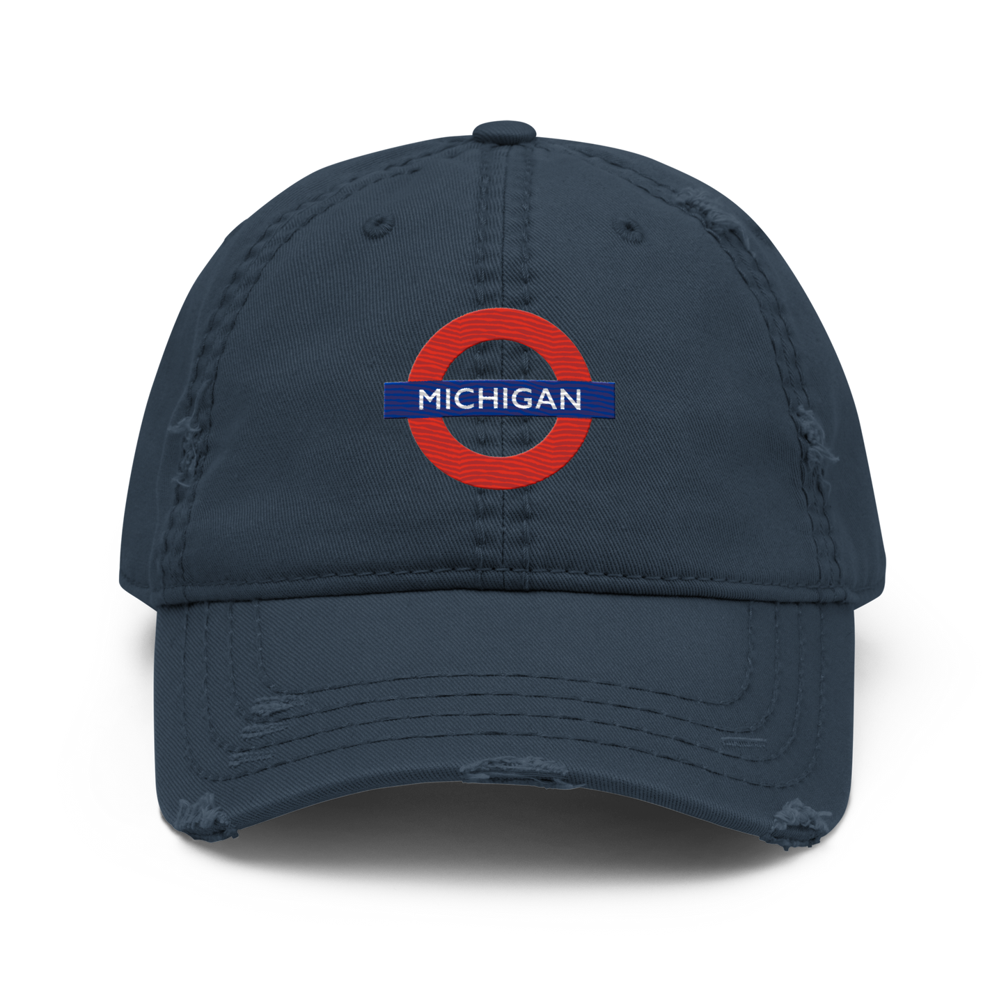 'Michigan' Distressed Dad Hat | London Tube Parody