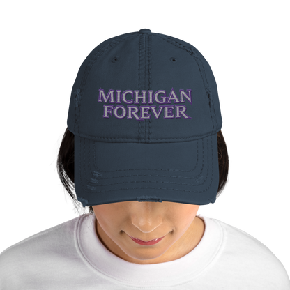 'Michigan Forever' Distressed Dad Hat | African Cat Parody