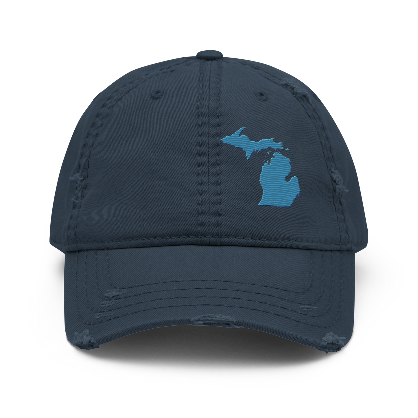 Michigan Distressed Dad Hat | Traverse Blue Outline