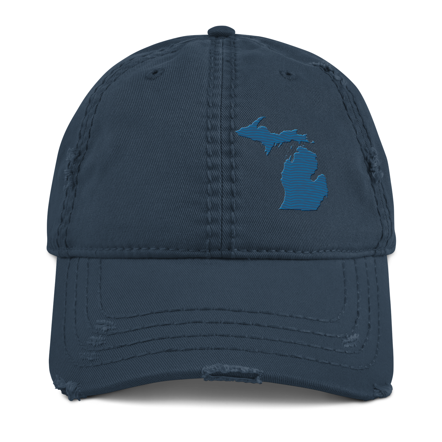 Michigan Distressed Dad Hat | Blueberry Outline