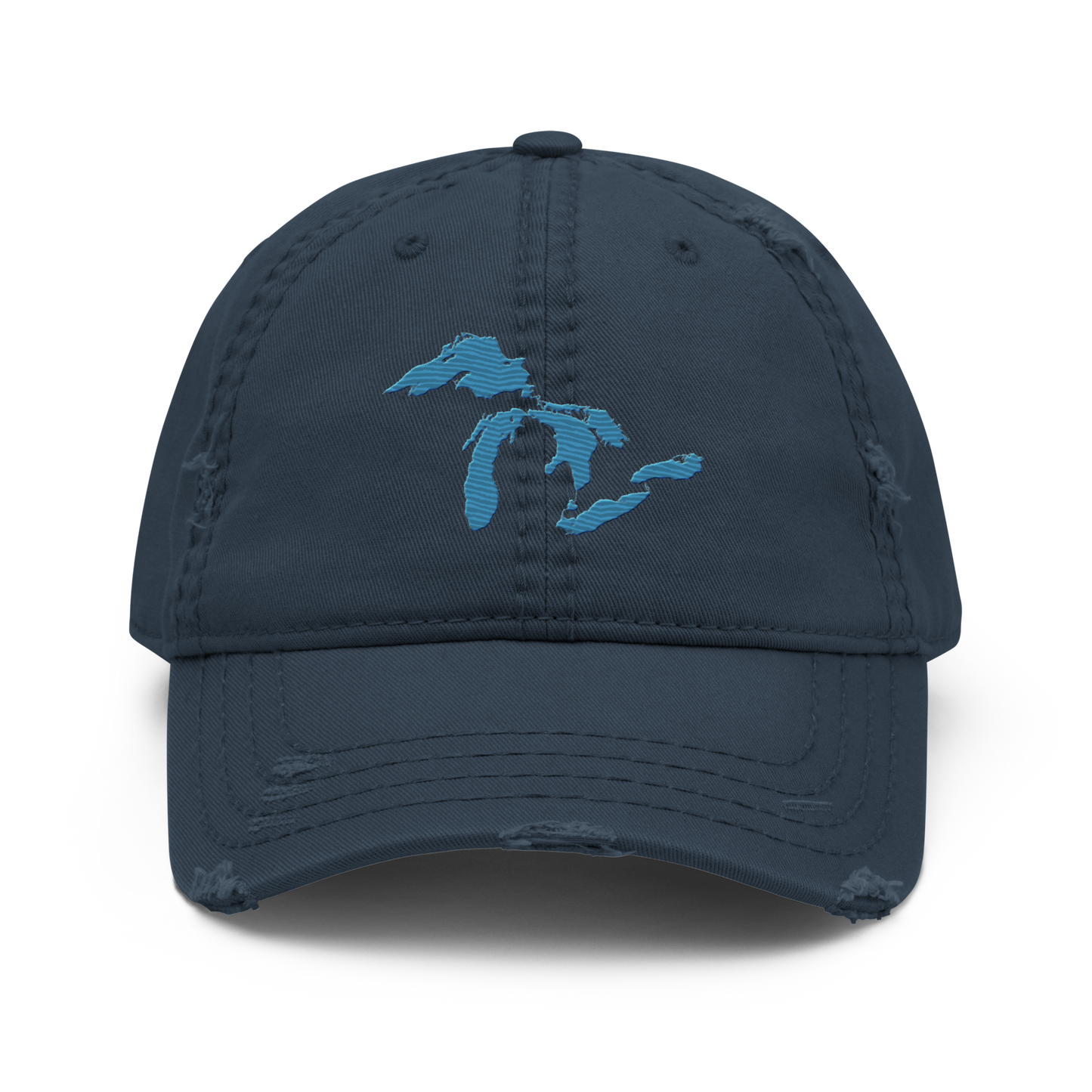 Great Lakes Distressed Dad Hat | Traverse Blue