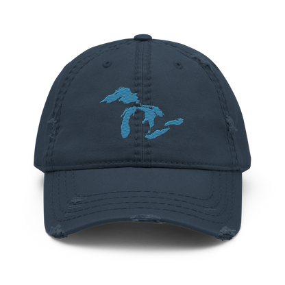 Great Lakes Distressed Dad Hat | Traverse Blue