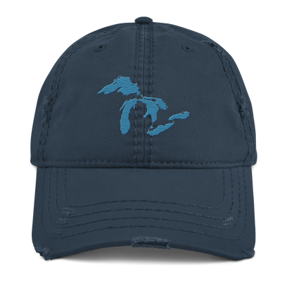 Great Lakes Distressed Dad Hat | Traverse Blue