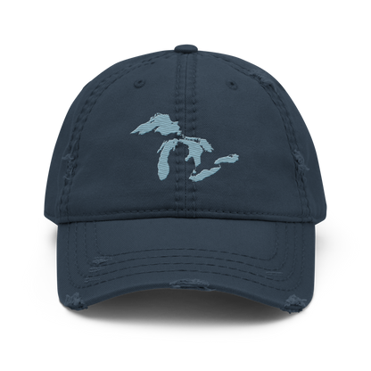 Great Lakes Distressed Dad Hat | Opal Blue