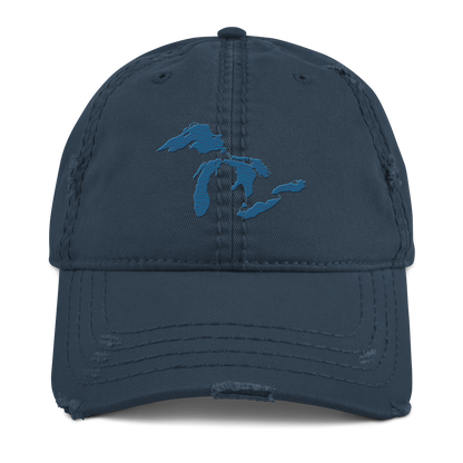 Great Lakes Distressed Dad Hat | Blueberry