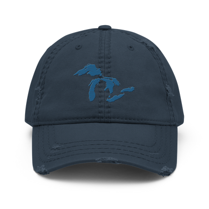 Great Lakes Distressed Dad Hat | Blueberry