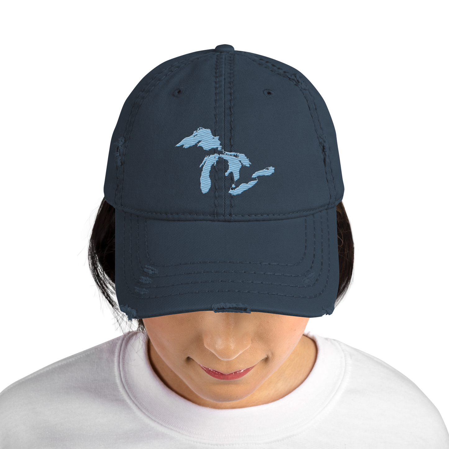 Great Lakes Distressed Dad Hat | Romulus Blue