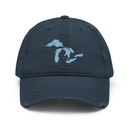 Great Lakes Distressed Dad Hat | Romulus Blue