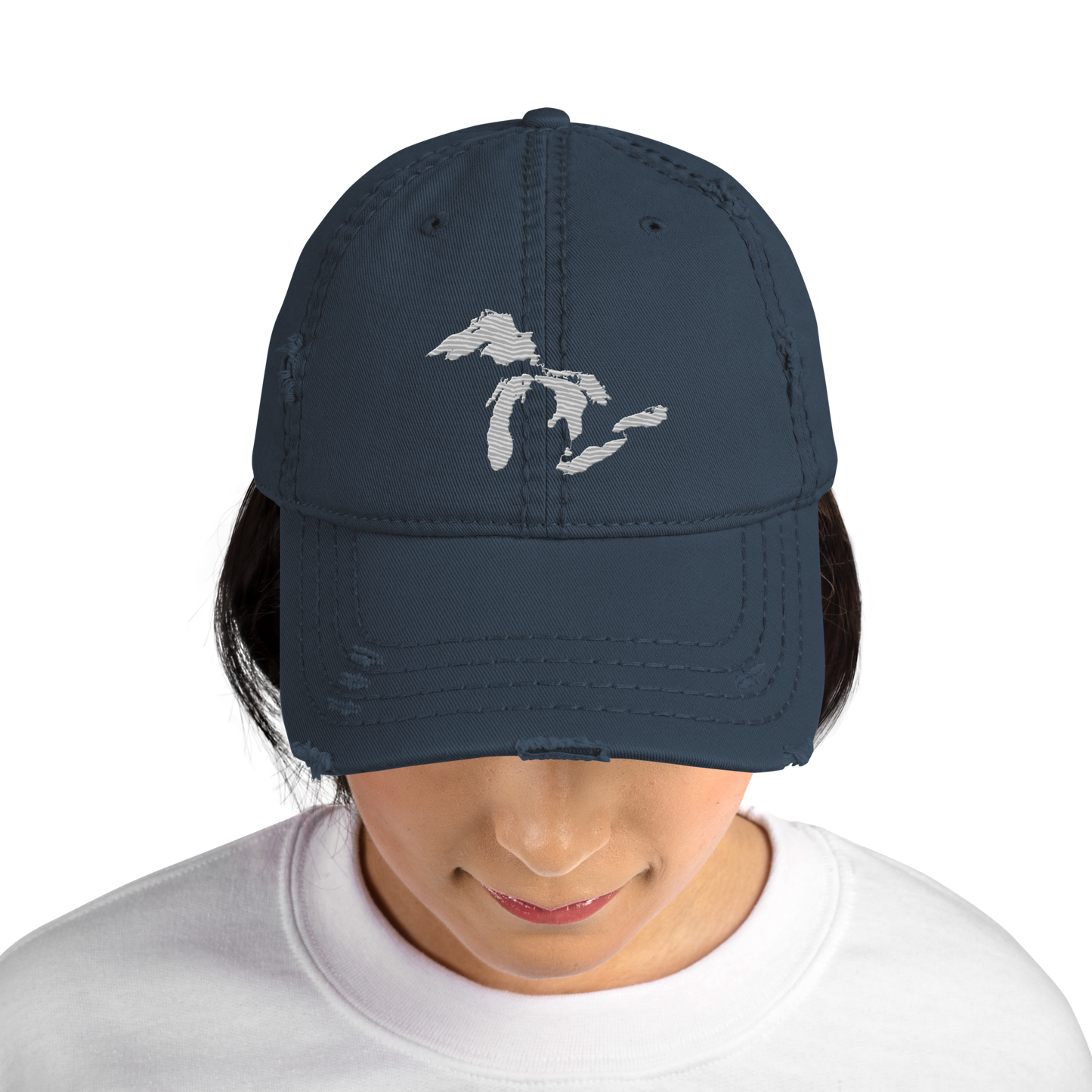 Great Lakes Distressed Dad Hat | Platinum