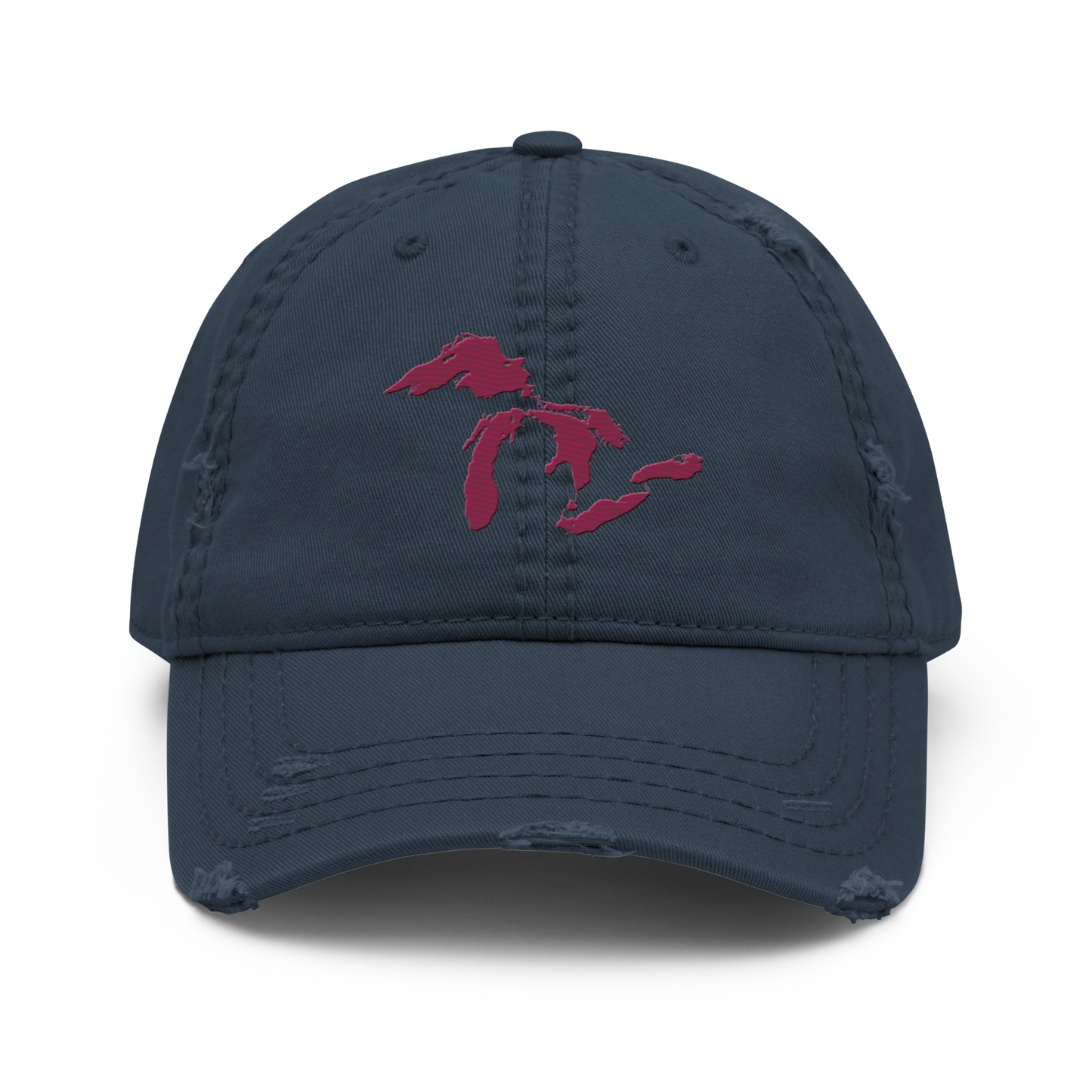 Great Lakes Distressed Dad Hat | Ruby Red