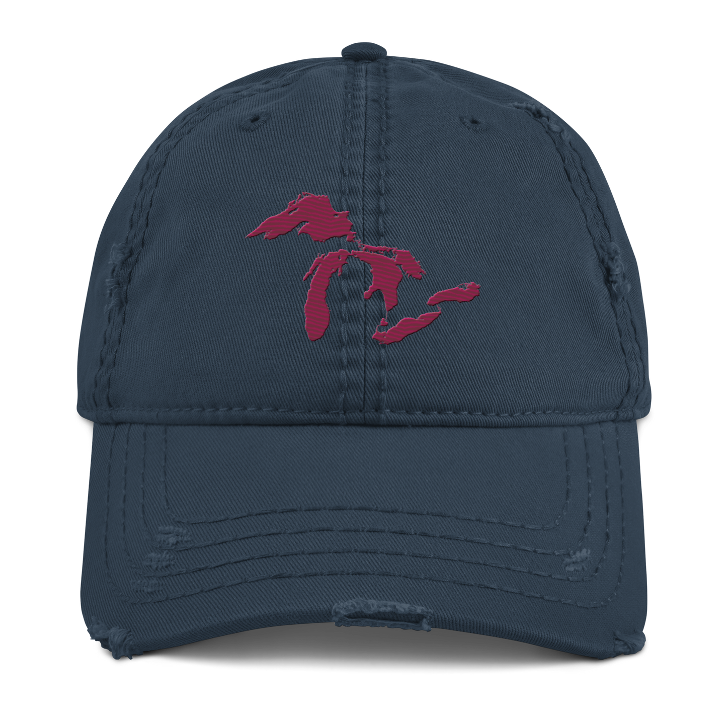 Great Lakes Distressed Dad Hat | Ruby Red