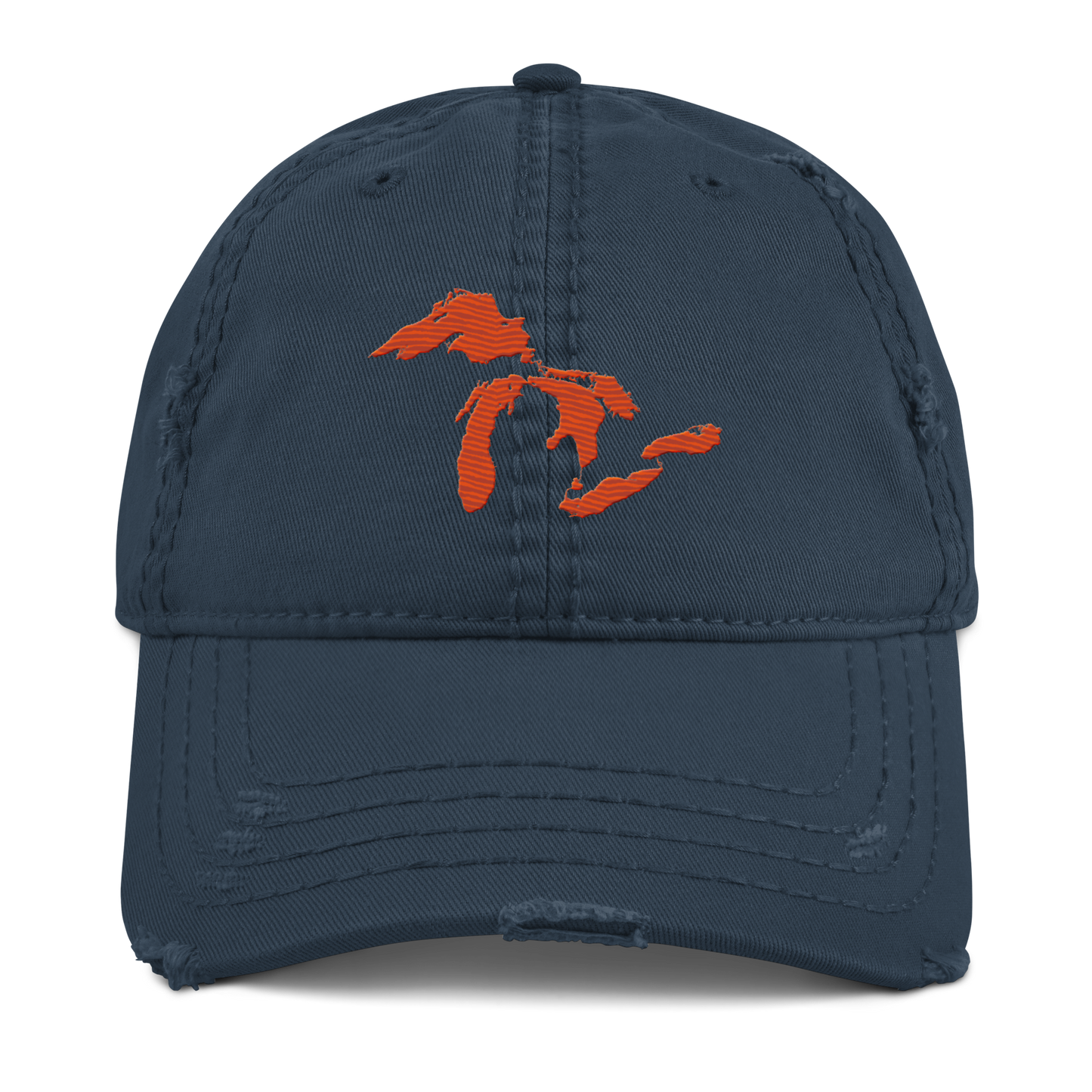 Great Lakes Distressed Dad Hat | Maple Leaf Orange