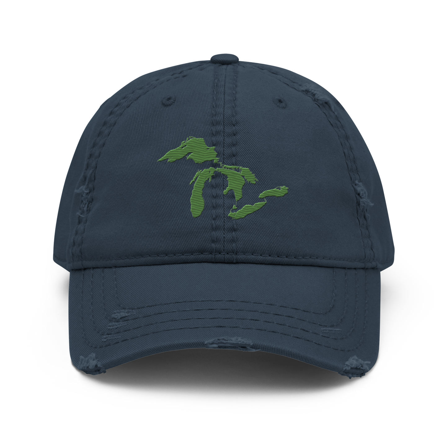 Great Lakes Distressed Dad Hat | Pine Green