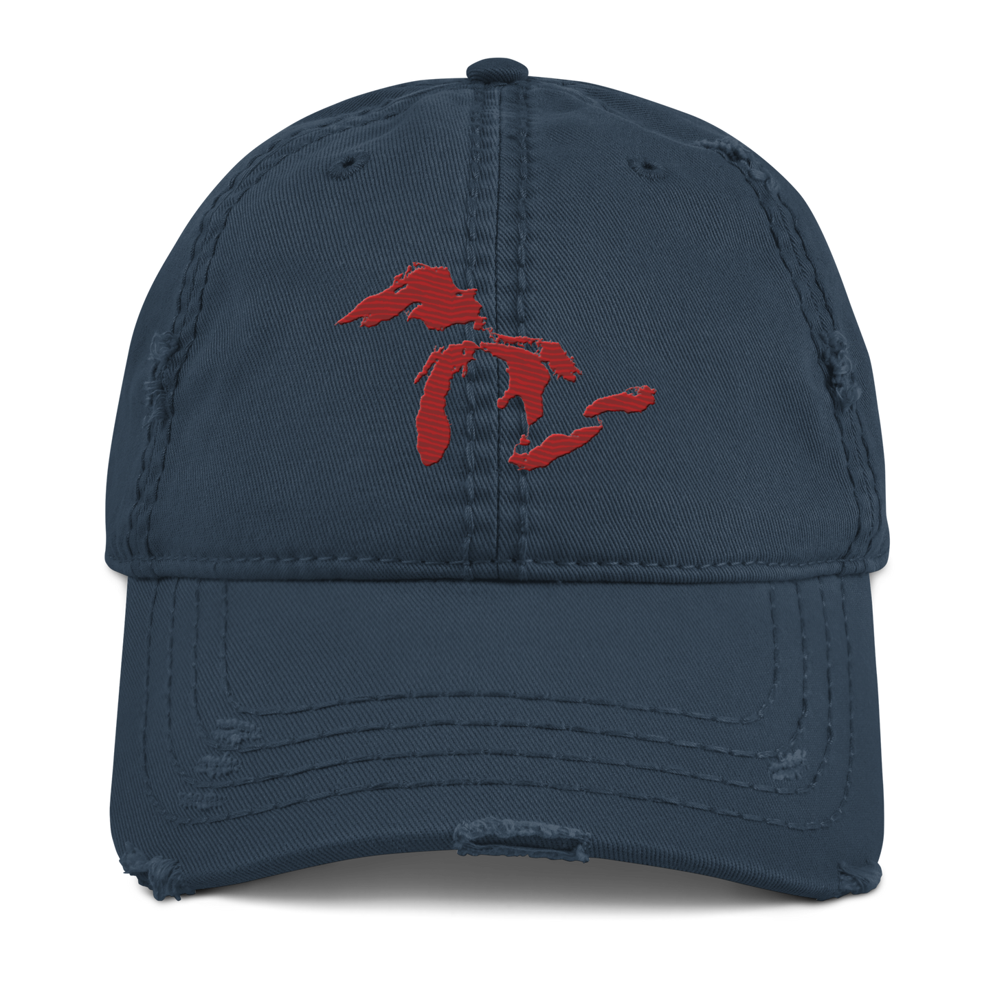 Great Lakes Distressed Dad Hat | Thimbleberry Red